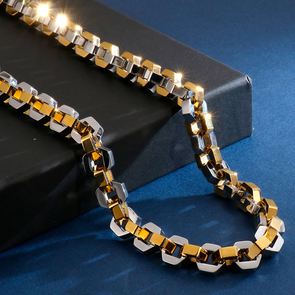 Vintage Heavy Metal Long Link Chains Necklaces For Men Quality Gold Black 316L Stainless Steel Mens Jewellery Accessories 201013