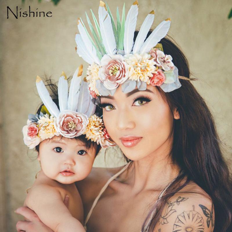 NISHINE Feather Flower Crown Mom and Me Hair Bands New Women Girl Headbands Mother Kids Matching Headwear Hair Accessories, Cwhite
NISHINE Feather Flower Crown Mom and Me Hair Bands New Women Girl Headbands Mother Kids Matching Headwear Hair Accessories, Cwhite