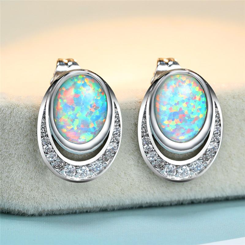 Stud Classic Female White Blue Opal Stone Earrings Rose Gold Silver Color For Women Trendy Bridal Oval Wedding Jewelry
Stud Classic Female White Blue Opal Stone Earrings Rose Gold Silver Color For Women Trendy Bridal Oval Wedding Jewelry
