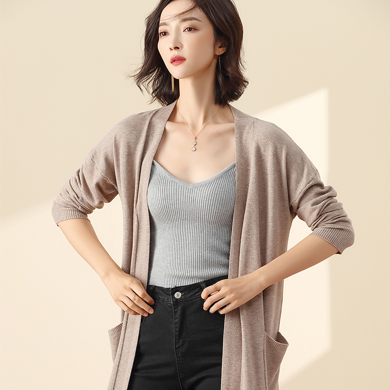 2019 Autumn Winter woman cardigan sweater long sleeve Cashmere sweater kimono cardigan female cardigans Knitted VNeck Wool Coat T200319