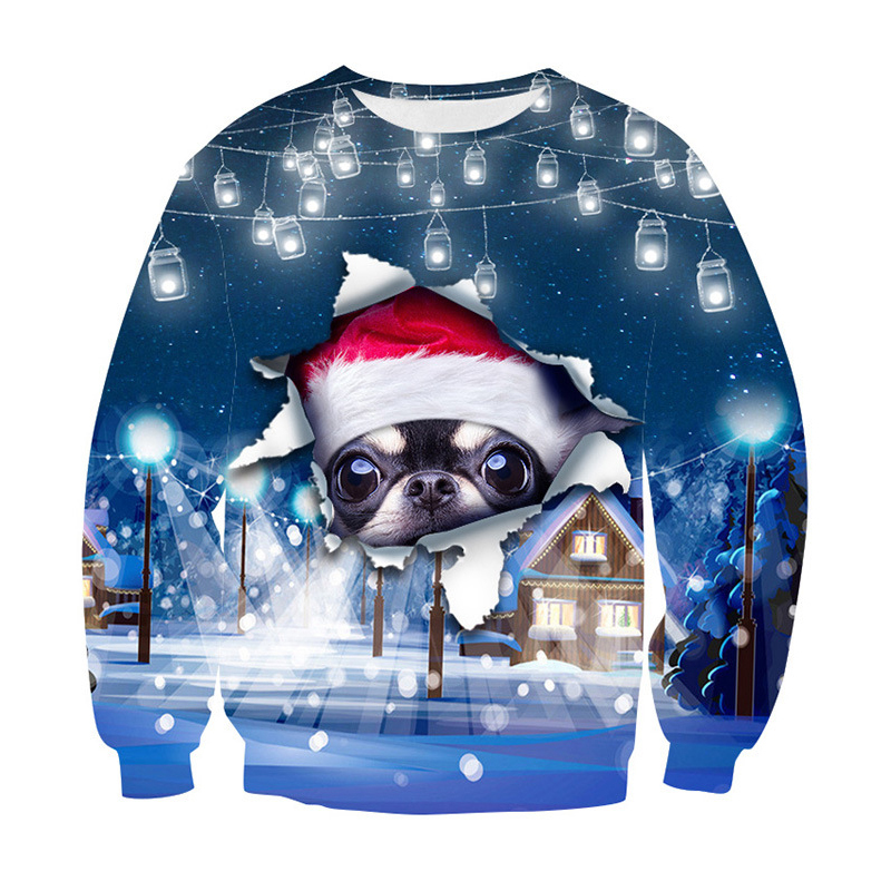 Ugly Christmas Sweater For gift Santa Elf Funny Pullover Womens Mens Jerseys and Sweaters Tops Autumn Winter Clothing 201203