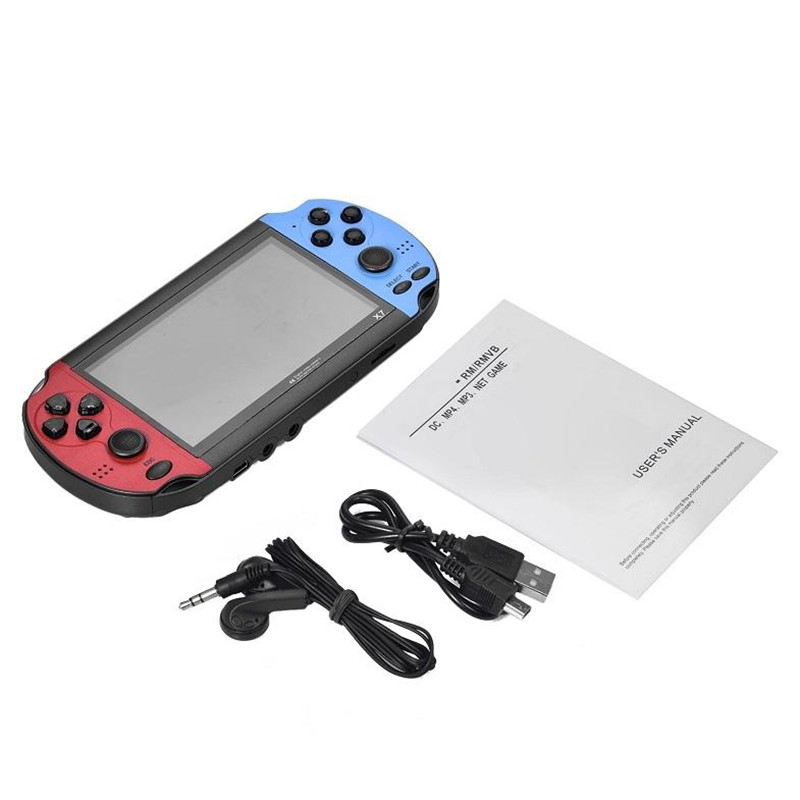 X7 4.3 inch Video Game Console MP5 8GB ROM Double Rocker Dual Joystick Arcade Games Handheld Player Portable Retro Console