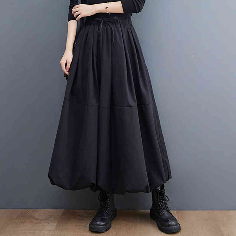 Drawstring Elastic Waist Tutu Skirt Autumn Winter Solid Simple Folds Design Mid-length High-waist A-line Skirt Tide, Black
Drawstring Elastic Waist Tutu Skirt Autumn Winter Solid Simple Folds Design Mid-length High-waist A-line Skirt Tide, Black