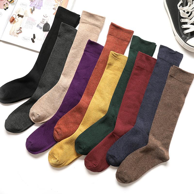 Retro Socks For Women Cotton Solid Anti-friction Long Knee Socks Japanese Standard Cosy Happy Female Casual, Black
Retro Socks For Women Cotton Solid Anti-friction Long Knee Socks Japanese Standard Cosy Happy Female Casual, Black