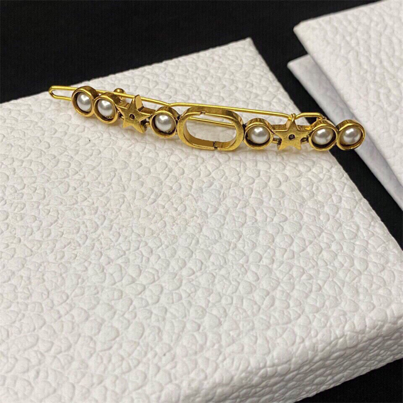 Designer Brand Gold Letter Rhinestone Crystal Hairpin Fashion Pearl Hairgrip Womens Star Hairclips Barrette Ornament Hair Accessories от DHgate WW