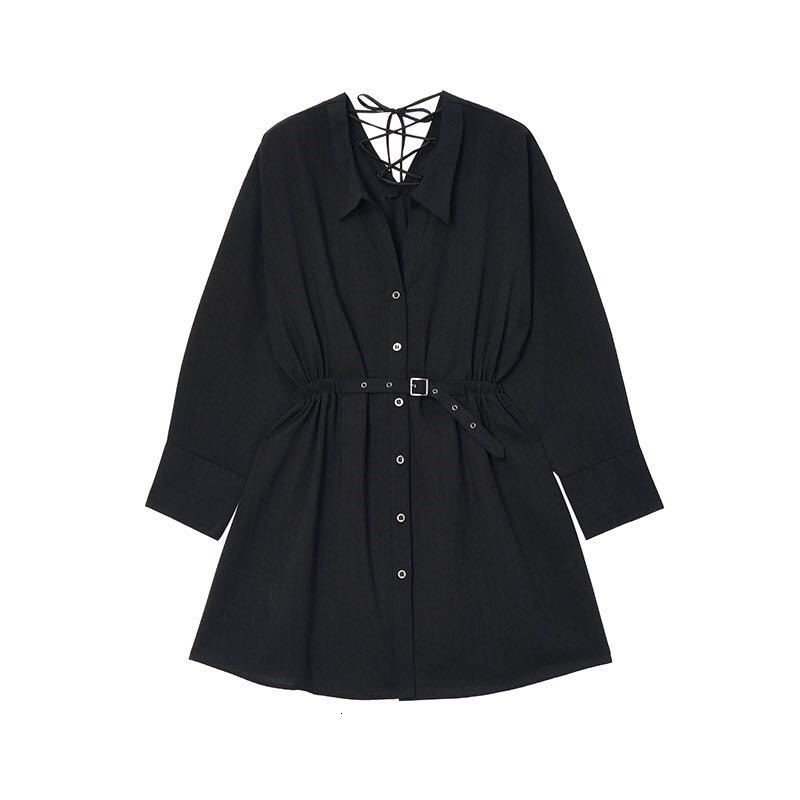 2021 New Feminine black elastic waist come back cross bandage shirt dressed lapel sleeve loosey trim spring fit more size O7NG
2021 New Feminine black elastic waist come back cross bandage shirt dressed lapel sleeve loosey trim spring fit more size O7NG