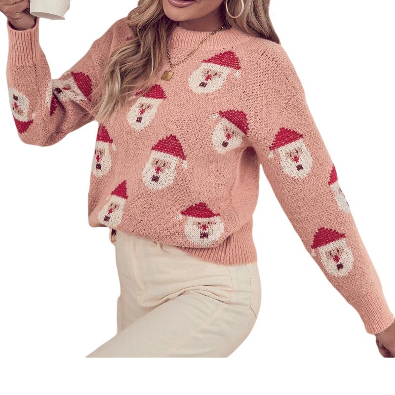 Women's Sweaters Women Clothing Christmas Sweater Santa Claus Round Collar Long-Sleeves Knitted Loose Jumper Tops For Girls Pink S//L, White;black
Women's Sweaters Women Clothing Christmas Sweater Santa Claus Round Collar Long-Sleeves Knitted Loose Jumper Tops For Girls Pink S//L, White;black
