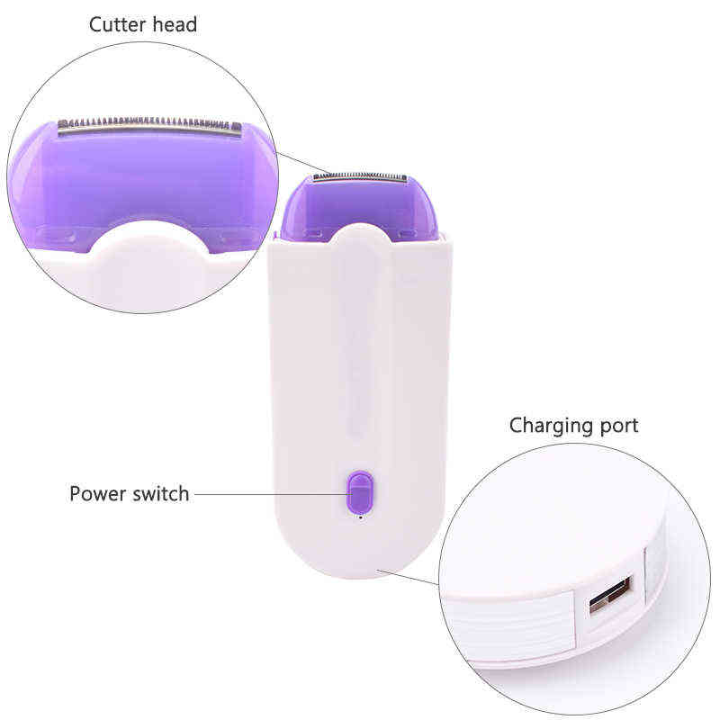 2 In 1 Rechargeable Electric Epilator Women Painless Hair Removal Lady Epilator Device Instant Sensor Light Shaver Drop 220112