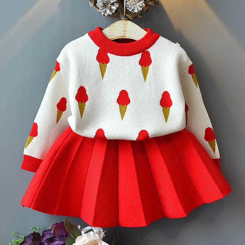 Girl Dress New Autumn Christmas Girls Party Dress Long Sleeve Knitted Children Dresses Girl Kids Dress Clothing for 3 7 Years LJ200923
