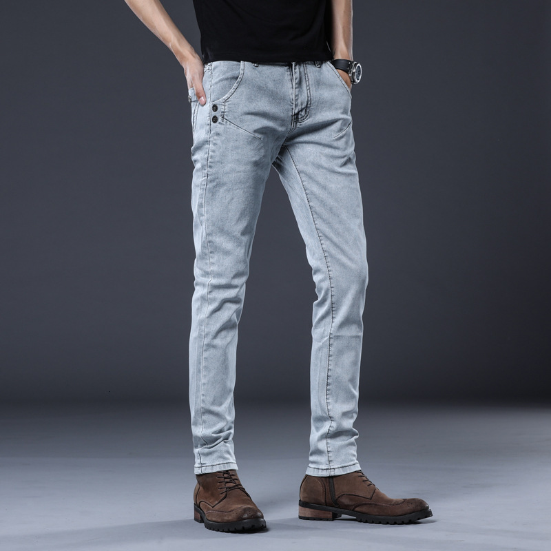 2021 New Newly Designer Fashion Men Jeans Light Blue Retro Gray Elastic Casual Denim Pencil Pants Korean Style Stretch Skinny Trousers M0a2
2021 New Newly Designer Fashion Men Jeans Light Blue Retro Gray Elastic Casual Denim Pencil Pants Korean Style Stretch Skinny Trousers M0a2