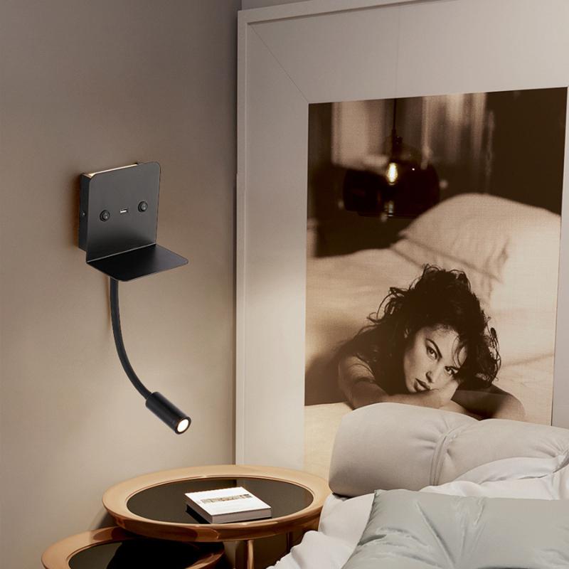Bedside Reading Light with Shelf USB Charger Modern Led Bedroom Light with Background Night Led Wall Lamps Switch
Bedside Reading Light with Shelf USB Charger Modern Led Bedroom Light with Background Night Led Wall Lamps Switch