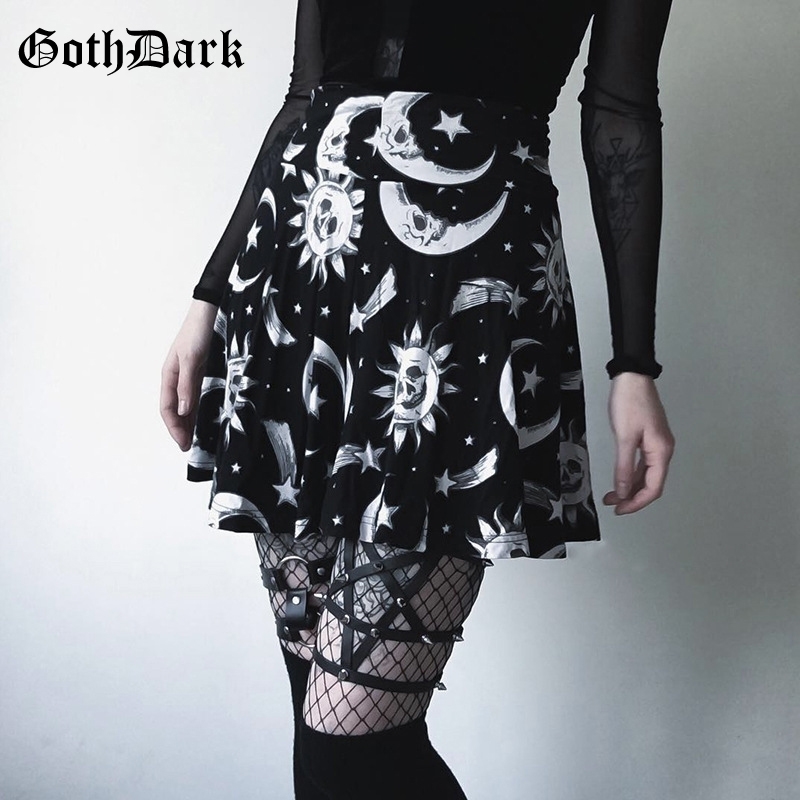 Goth Dark Harajuku Black Print Skirts Women Gothic Style Summer Aesthetic Grunge Pleated Fashion Elegant Skirt Sexy Skirts Y200326
Goth Dark Harajuku Black Print Skirts Women Gothic Style Summer Aesthetic Grunge Pleated Fashion Elegant Skirt Sexy Skirts Y200326