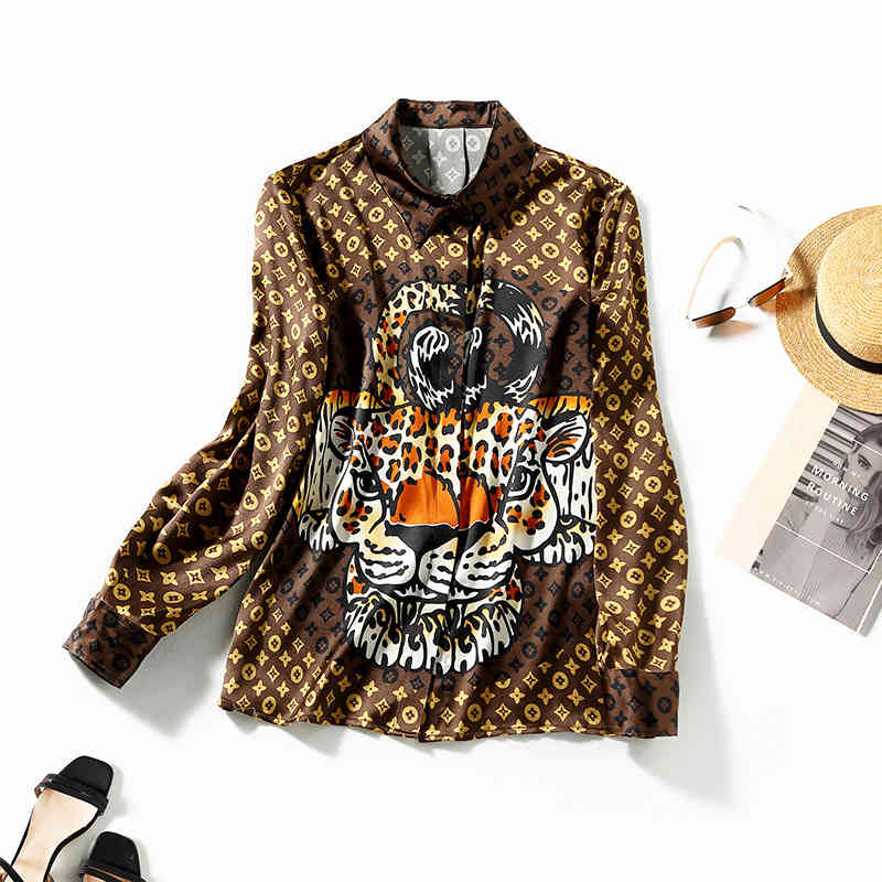 Women' Blouses & Shirts Hutou printed mulberry silk satin shirt spring Shenzhen high-end women' Polo HQ9A, Coffee
Women' Blouses & Shirts Hutou printed mulberry silk satin shirt spring Shenzhen high-end women' Polo HQ9A, Coffee