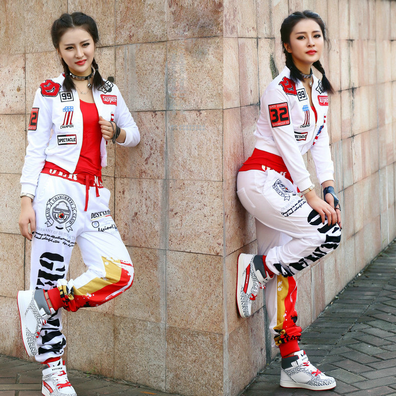 New Pattern Fashion Doodle Easy Leisure Time Pants Suit-dress Hiphop Jazz Practice Show Clothing Dance Haren Pants LJ201130