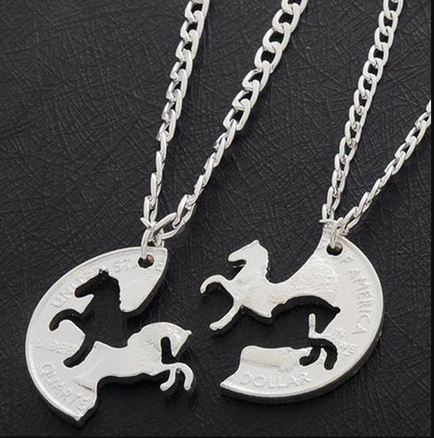 Horses Puzzle Coin Charm Animal Best Friend Couple Love Lovers Gifts Friendship Pendant Necklaces Women Men ps2823, Silver
Horses Puzzle Coin Charm Animal Best Friend Couple Love Lovers Gifts Friendship Pendant Necklaces Women Men ps2823, Silver
