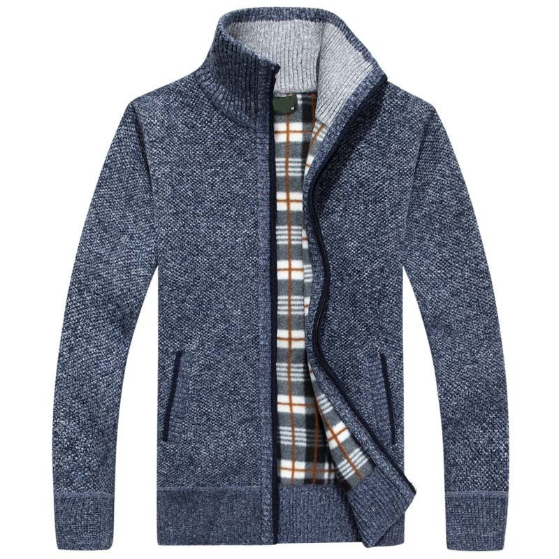 New Men's Sweaters Autumn Winter Warm Cashmere Wool Zipper Cardigan Sweaters Man Casual Knitwear Sweatercoat male clothe 201124