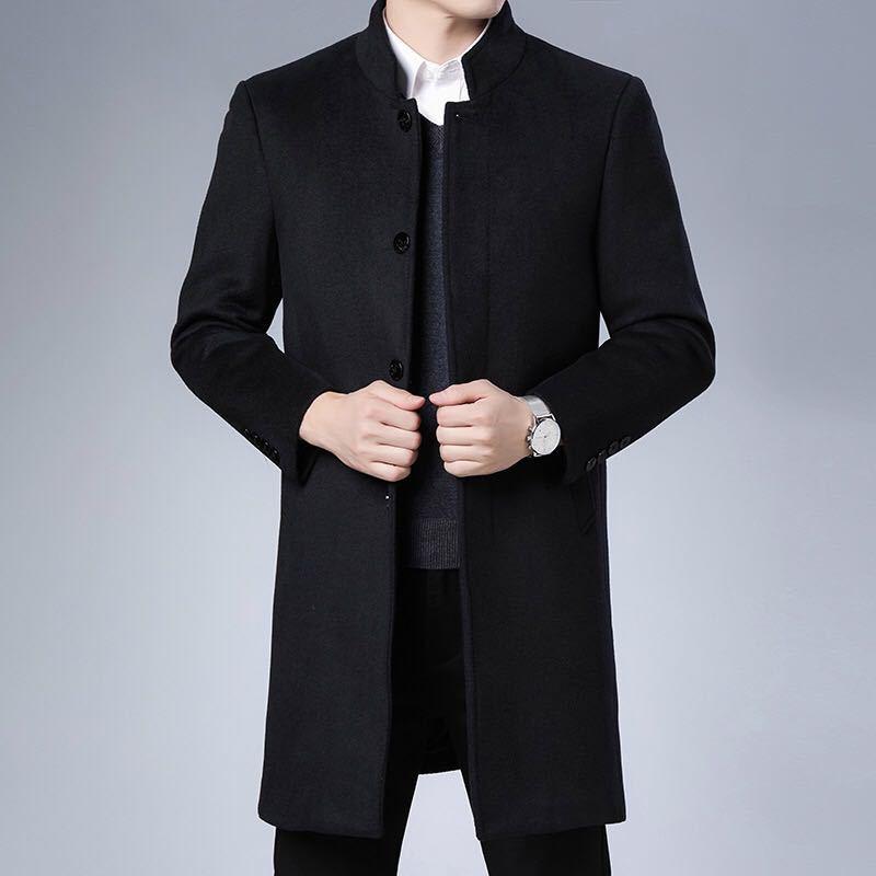 Hengyuanxiang woolen coat men's Plush medium and long standing collar middle aged men's autumn and winter woolen coat, Black
Hengyuanxiang woolen coat men's Plush medium and long standing collar middle aged men's autumn and winter woolen coat, Black