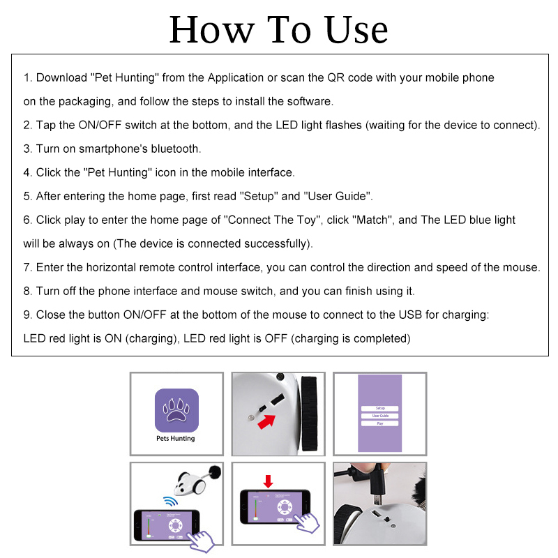 Bluetooth App Remote Control Pet Feather Interactive Wireless Electric Catch Moving Mouse Toy For Cat Usb Charging LJ201125