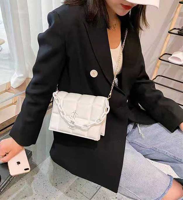 HBP new high quality ladies fashion shoulder bag classic leather plastic chain 656265255, Blue