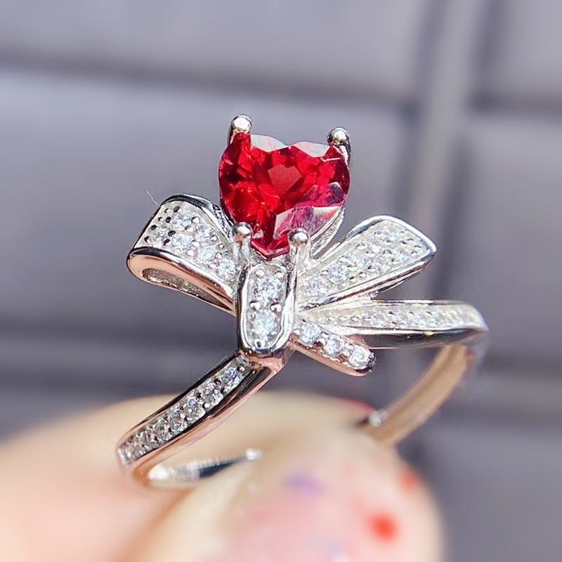 Cluster Rings Natural Real Red Garnet Love Heart Bowknot Ring Per Jewelry 6*6mm 1ct Gemstone 925 Sterling Silver Fine J21135, Golden;silver
Cluster Rings Natural Real Red Garnet Love Heart Bowknot Ring Per Jewelry 6*6mm 1ct Gemstone 925 Sterling Silver Fine J21135, Golden;silver