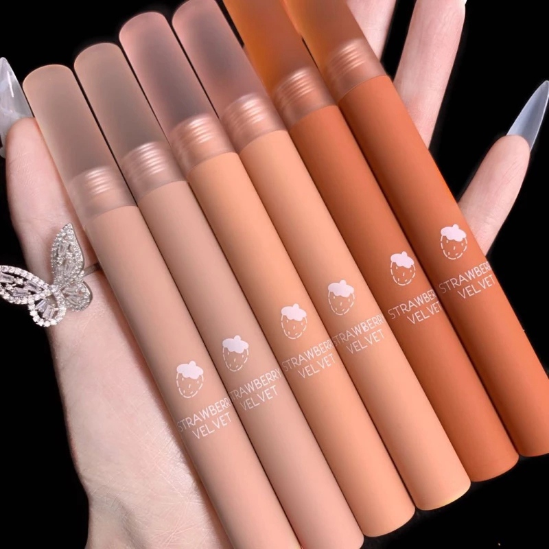 6 Colors lip gloss Strawberry Lip Mud matte Lip Glaze sexy lipstick waterproof pigment maquillaje makeup with strong box 0577, As picture show
6 Colors lip gloss Strawberry Lip Mud matte Lip Glaze sexy lipstick waterproof pigment maquillaje makeup with strong box 0577, As picture show