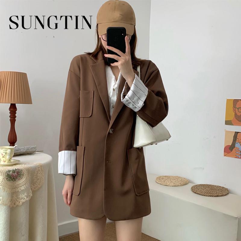Sungtin Casual White Black Blazer Women 2021 Fashion Long Sleeve Oversized Blazer Jacket Female Loose Ladies Formal Suit Jackets
Sungtin Casual White Black Blazer Women 2021 Fashion Long Sleeve Oversized Blazer Jacket Female Loose Ladies Formal Suit Jackets