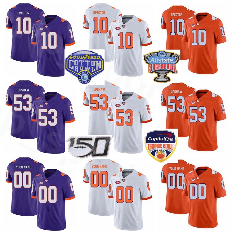 Clemson Tigers NCAA Football College 53 Regan Upshaw Jersey 98 Myles Murphy 5 DJ Uiagalelei 10 Baylon Spector 6 EJ Williams Custom Name, With 150th patch
Clemson Tigers NCAA Football College 53 Regan Upshaw Jersey 98 Myles Murphy 5 DJ Uiagalelei 10 Baylon Spector 6 EJ Williams Custom Name, With 150th patch