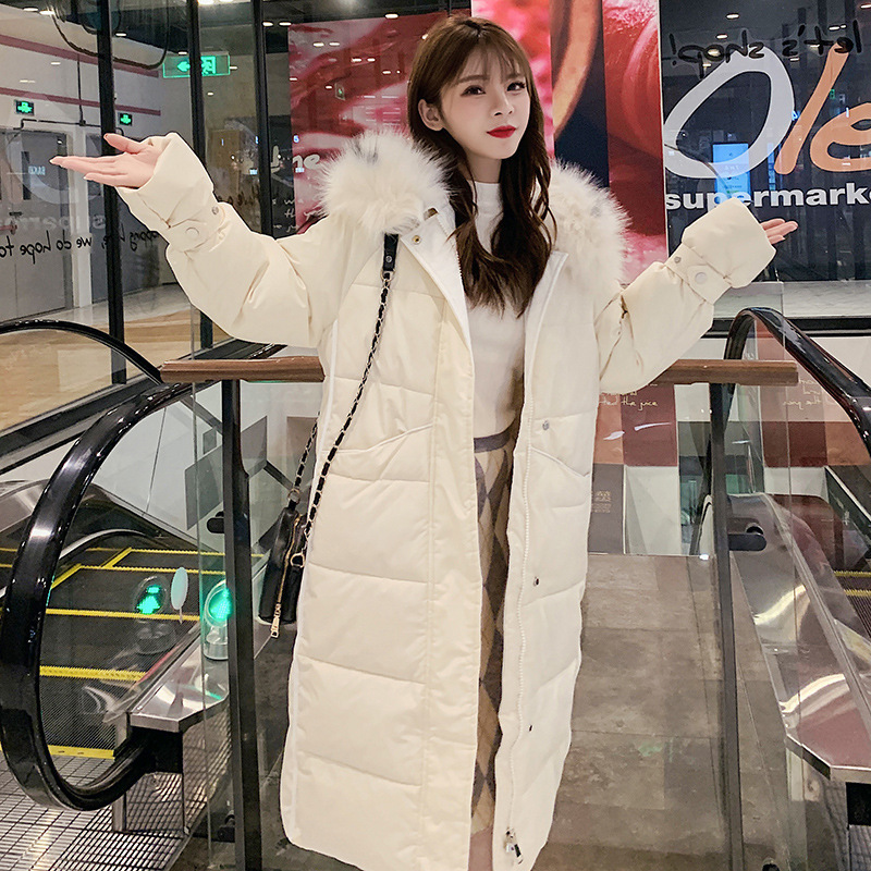 X-Long Women Winter Jacket Cotton Padded Warm Thicken Ladies Big pocket Long Coats Parka Womens Jackets 201019