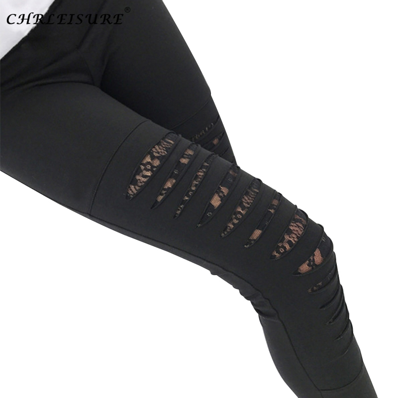 CHRLEISURE Women Sexy Leggings Fitness Workout Push Up Leggings Women High Waist Black Mesh Lace Hollow Leggins 201203