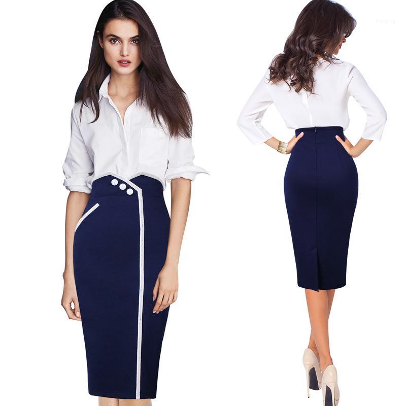 Skirts 2XL 3XL Plus Size Office Lady High Waist Button Detail Midi Women Slit Back Pencil Skirt 2021 Navy Blue Slim Bodycon1
Skirts 2XL 3XL Plus Size Office Lady High Waist Button Detail Midi Women Slit Back Pencil Skirt 2021 Navy Blue Slim Bodycon1