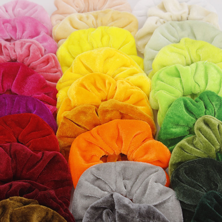 20/40 Pcs/Set Vintage Hair Scrunchies Stretchy Velvet Scrunchie Pack Women Elastic Hair Bands Girl Headwear Rubber Hair Ties LJ200921
