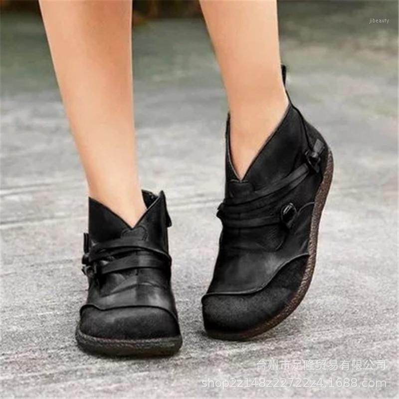 2020 Autumn New Vintage Side Zipper Women Shoes Comfortable Flat Heel Boots Female Zipper Short Boots Leather Ankle1
2020 Autumn New Vintage Side Zipper Women Shoes Comfortable Flat Heel Boots Female Zipper Short Boots Leather Ankle1