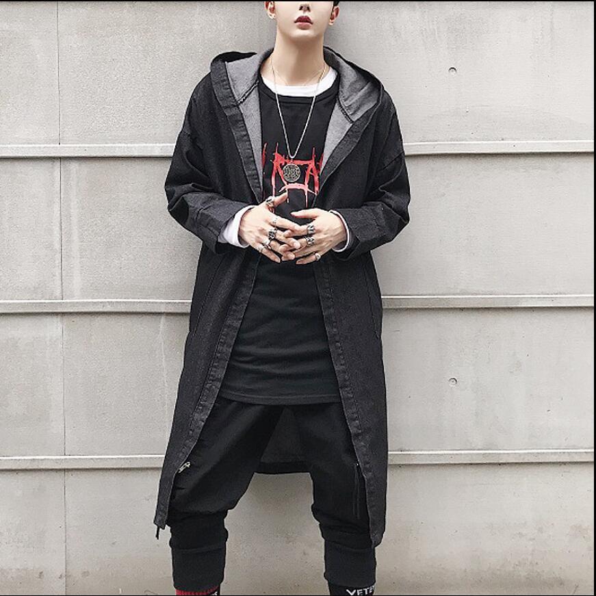 2020 Autumn Long Medium Black Denim Windbreaker on the Knee with Hood Thin Cowboy Hairstylist Jacket 9xwo
2020 Autumn Long Medium Black Denim Windbreaker on the Knee with Hood Thin Cowboy Hairstylist Jacket 9xwo