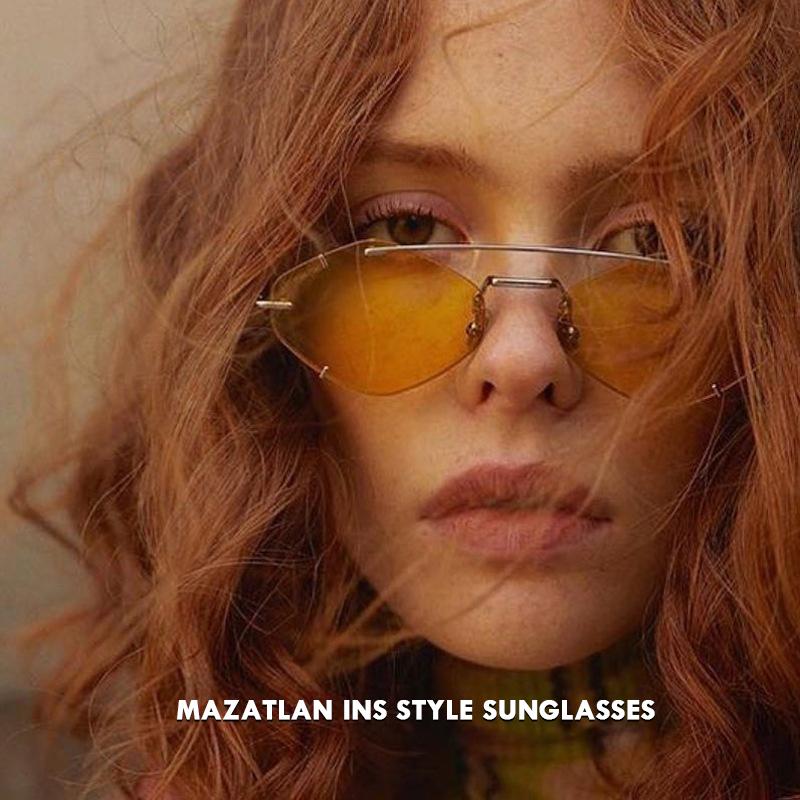 Mazatlan 2020 New Sunglasses For Women ladies Rimless Diamond cutting Lens Brand Designer Ocean Shades Vintage Sun Glasses
Mazatlan 2020 New Sunglasses For Women ladies Rimless Diamond cutting Lens Brand Designer Ocean Shades Vintage Sun Glasses