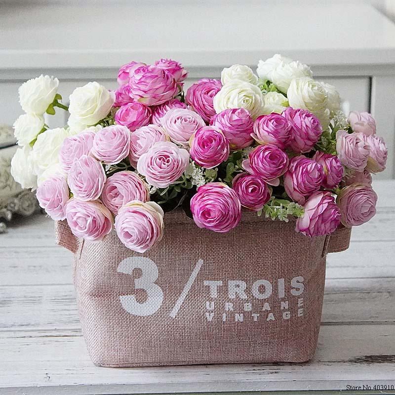 10Heads thousand layers of small camellia artificial flower bouquet DIY home Christmas wedding decor silk flower wall material, Random color 
10Heads thousand layers of small camellia artificial flower bouquet DIY home Christmas wedding decor silk flower wall material, Random color