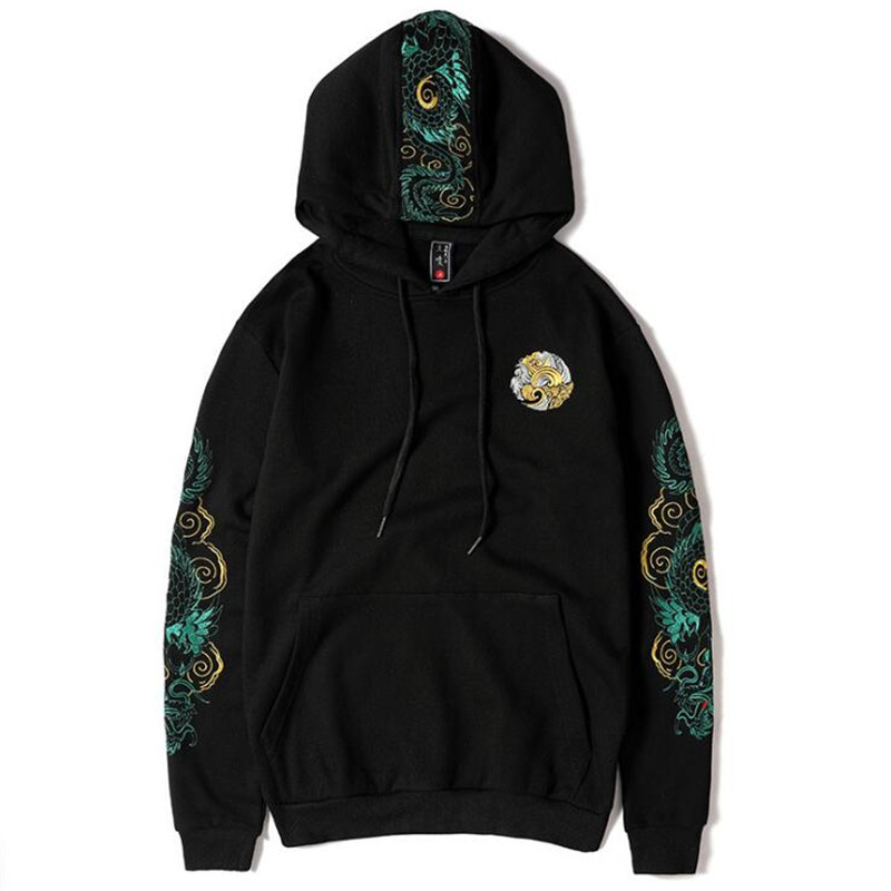 2020 New Embroidered Chinese Dragon Hooded Sweatshirts Pullover Hoodies Men Women Harajuku Hip Hop Streetwear Hoodie Male Tops Y1109, Black
2020 New Embroidered Chinese Dragon Hooded Sweatshirts Pullover Hoodies Men Women Harajuku Hip Hop Streetwear Hoodie Male Tops Y1109, Black
