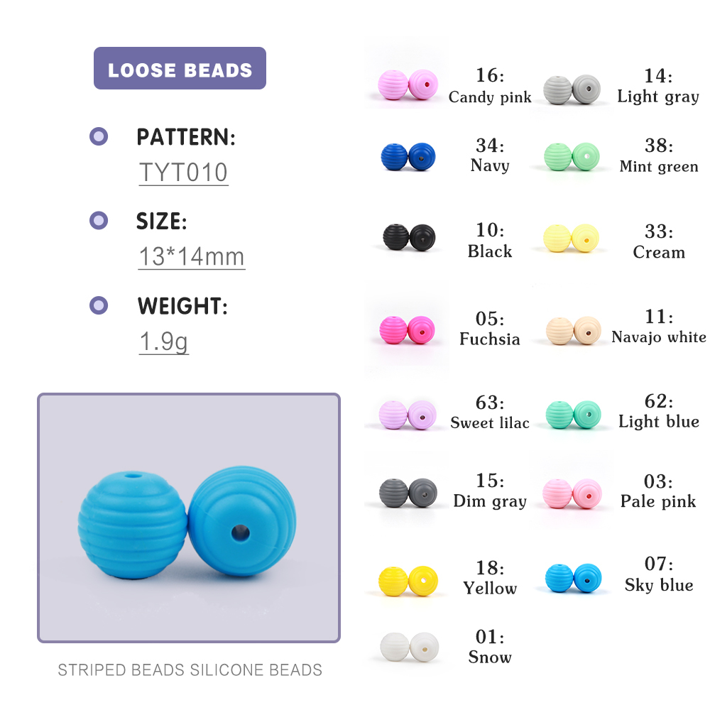 TYRY.HU 20pc/lot Teething Beads 13mm Screw Food Grade Silicone Teething Accessories BPA FREE Nursing Silicone Beads Y1221