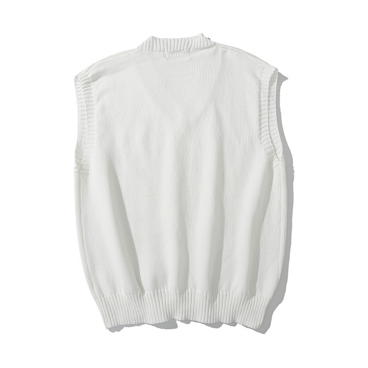 Japan Style Sleeveless Sweater Men Knit Vest Autumn Solid Color High Quality Korean Clothes Brown Black Pullover Man Loose 201125
