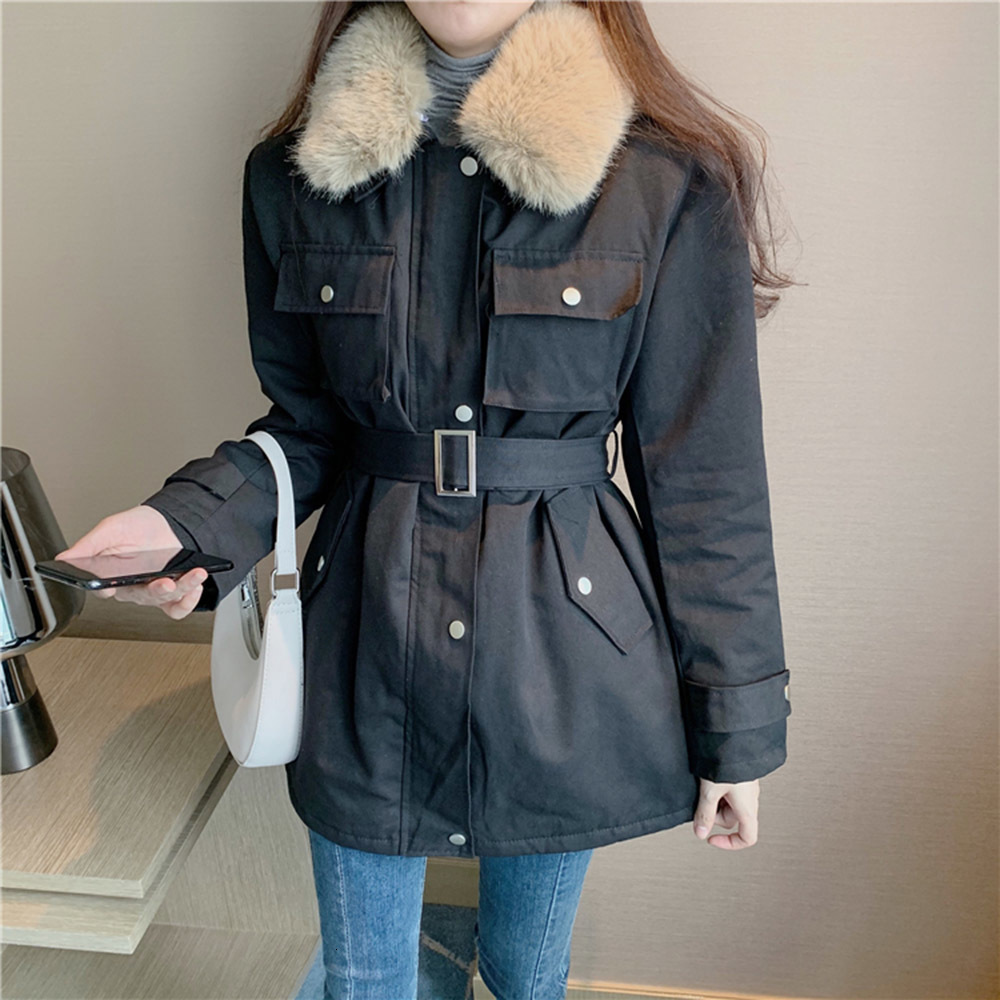 2021 New Korean Version Cotton Padded Jacket Autumn Winter Thicken Keep Warm Fur Collar Belt Pocket Long Sleeve 6AQ9, Black
2021 New Korean Version Cotton Padded Jacket Autumn Winter Thicken Keep Warm Fur Collar Belt Pocket Long Sleeve 6AQ9, Black