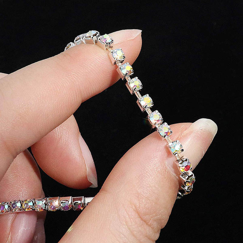 Single Tennis Rhinestones Bracelet Multi Colors Wholesale Luxurious Women Hand Jewelry Link Bracelets