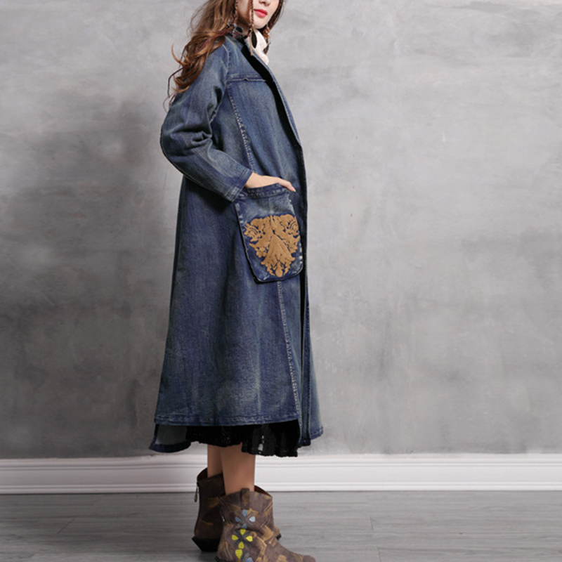 CHICEVER Vintage Patchwork Pocket Women's Trench Lapel Collar Long Sleeve Oversize Loose Asymmetric Coat Female Clothes New 201102