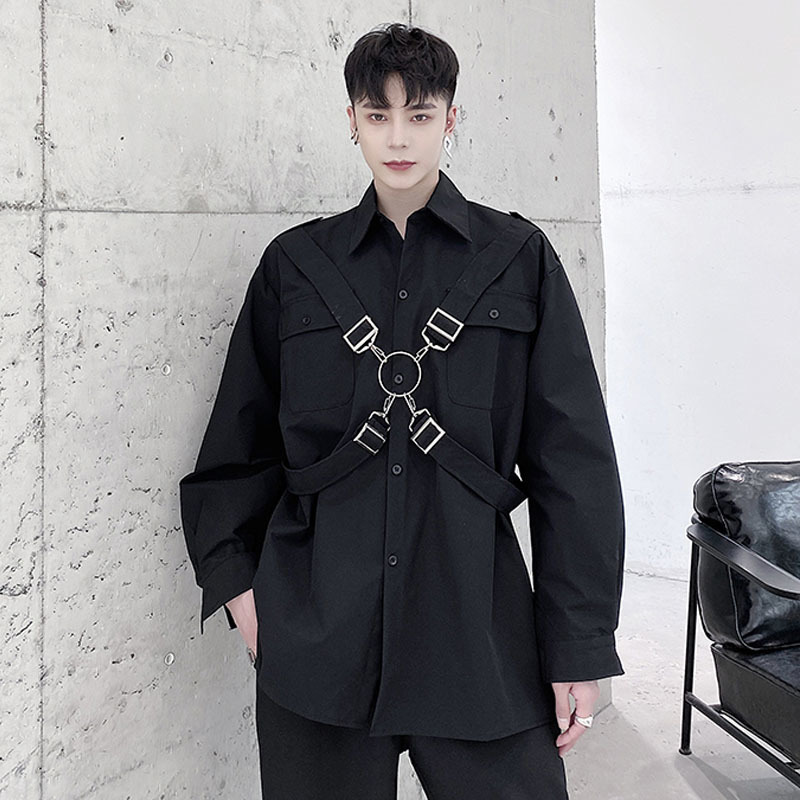 2020 Bandage Function Men Black-white Long Sleeve Loosey Male Streetwear Hip Shirt Stage Clothes Wfju, 9964 white
2020 Bandage Function Men Black-white Long Sleeve Loosey Male Streetwear Hip Shirt Stage Clothes Wfju, 9964 white