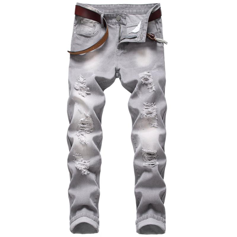 Men's Jeans High Quality Casual Ripped Grey Slim Fit Non Stretch Cotton Cowboys Trousers Hommes Long Straight Wash Denim Pants, Gray
Men's Jeans High Quality Casual Ripped Grey Slim Fit Non Stretch Cotton Cowboys Trousers Hommes Long Straight Wash Denim Pants, Gray