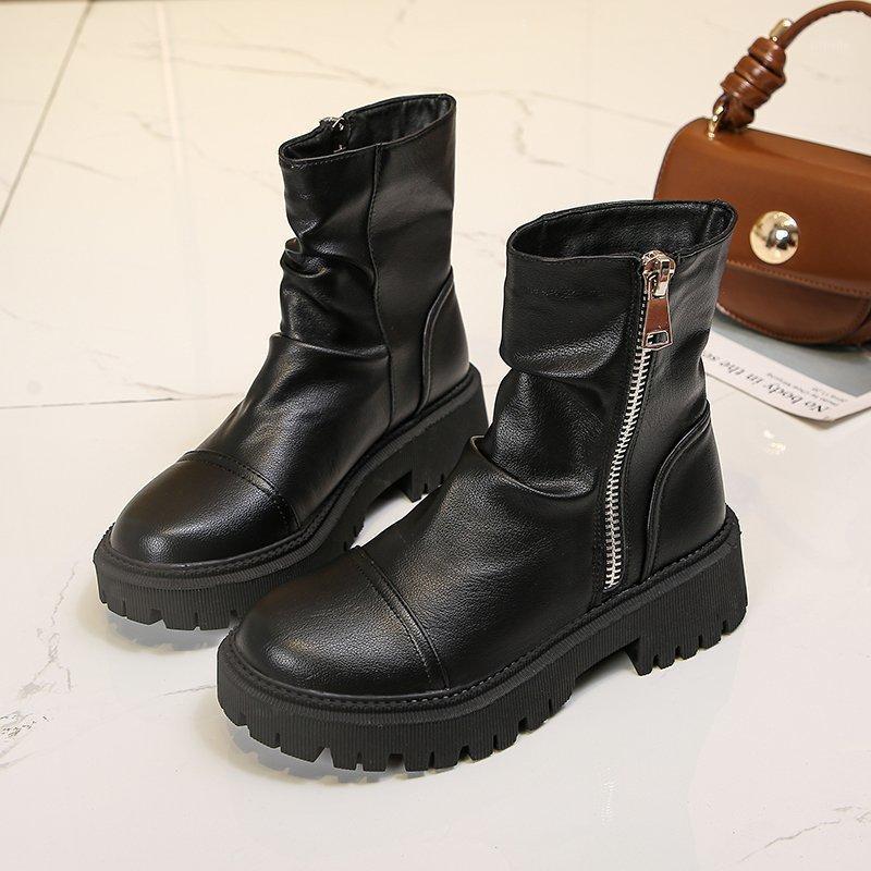 Woman Nice Side Zipper Leather Ankle Boots Black Casual Shoes 2020 Women Autumn British Style Soft PU Platform Booties1
Woman Nice Side Zipper Leather Ankle Boots Black Casual Shoes 2020 Women Autumn British Style Soft PU Platform Booties1