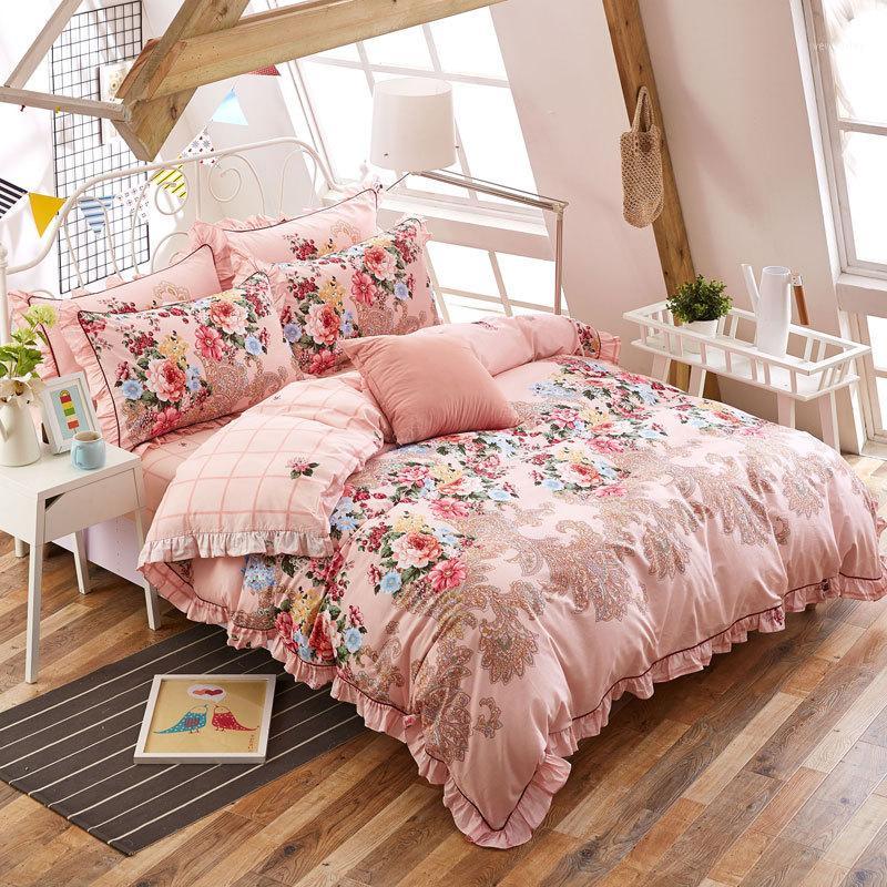 Spring Summer New Small Fresh Style 100%cotton Home Textile High-density Bedding 4-piece Sets Ruffled Bed Sheets Quilt Cover1, 4pcs w
Spring Summer New Small Fresh Style 100%cotton Home Textile High-density Bedding 4-piece Sets Ruffled Bed Sheets Quilt Cover1, 4pcs w