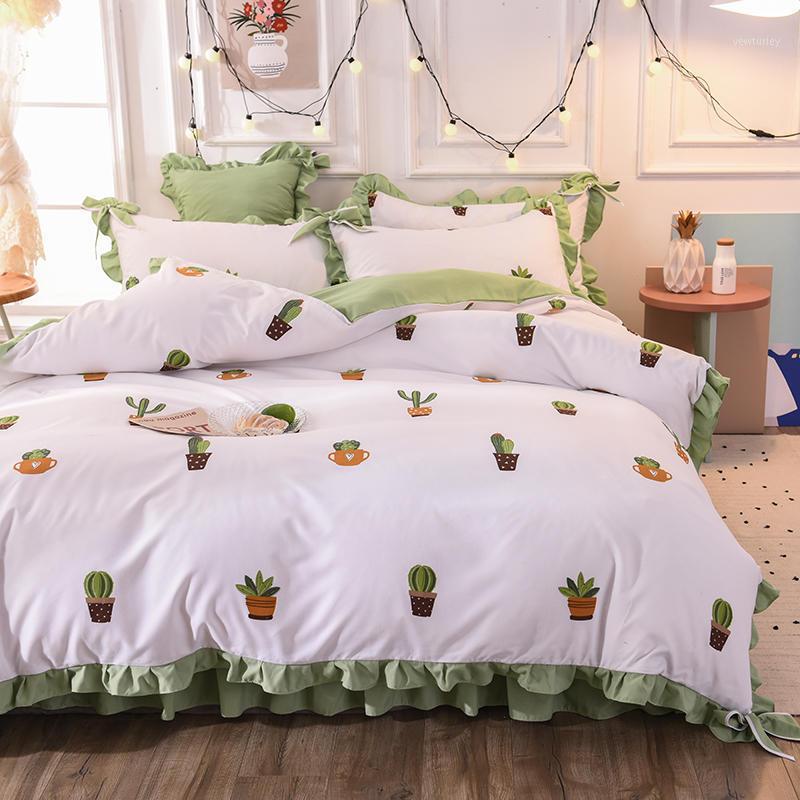 Beautiful bow Bedding Set Little Cactus Home Textile white Bedding Lotus leaf lace Bed linen DoubleBed Sanding Duvet Cover Sheet1, Colour 2
Beautiful bow Bedding Set Little Cactus Home Textile white Bedding Lotus leaf lace Bed linen DoubleBed Sanding Duvet Cover Sheet1, Colour 2