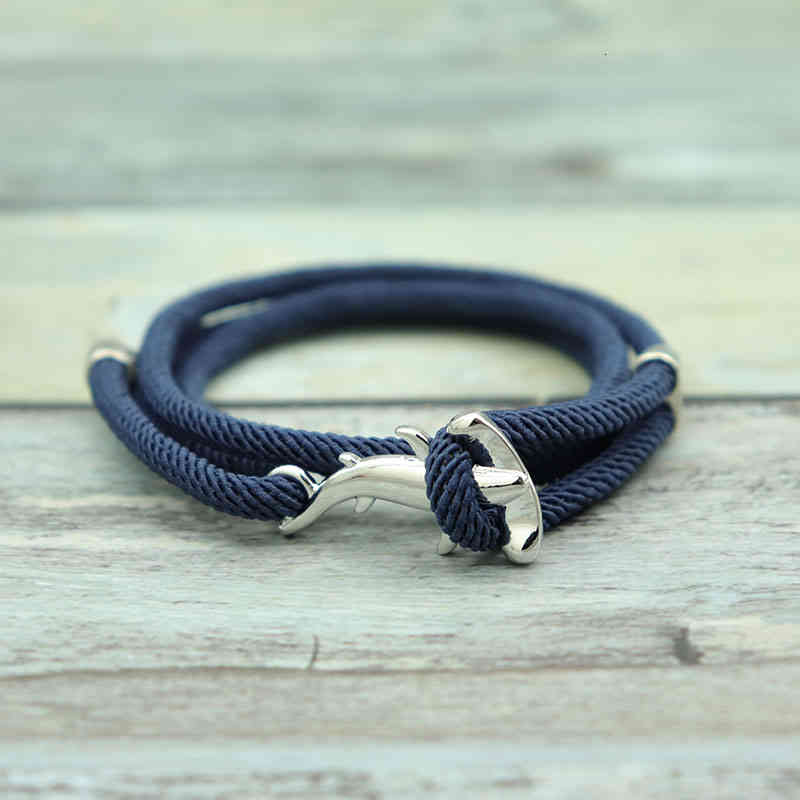 Ocean Animal Shark Bracelet Homme Female Multi-layer Adjustable Charm Braslet Camping Jewelry Beach Accessories Gift for Lovers