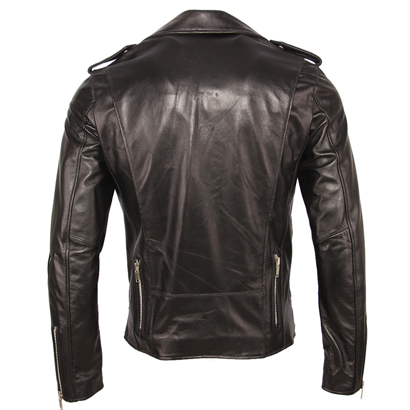 Motorcycle Leather Jacket Men Genuine Leather Jackets 100% Cowhide Sheepskin Moto Biker Leather Jacket Man Skin Coat Autumn M353 201128