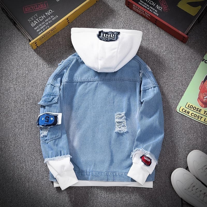 Men Denim Jacket New Spring Casual Men's Hooded Jean Jackets Bomber Hip Hop Streetwear Male Loose Outerwear Coats Slim Fit 201118
