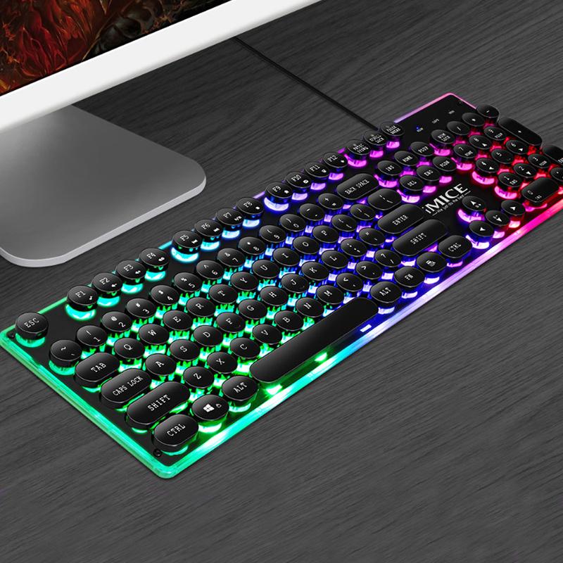 iMice Pro Gaming Keyboard 104 Keys Rainbow Backlit Keyboards USB Wired Waterproof Mechanical Feeling LED Gamer Keyboard
iMice Pro Gaming Keyboard 104 Keys Rainbow Backlit Keyboards USB Wired Waterproof Mechanical Feeling LED Gamer Keyboard